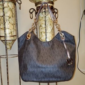 Michael Kors Lilly Brown Signature Medium Tote